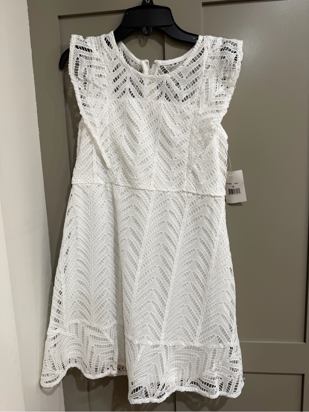 White Lace Fit & Flare Kids Dress